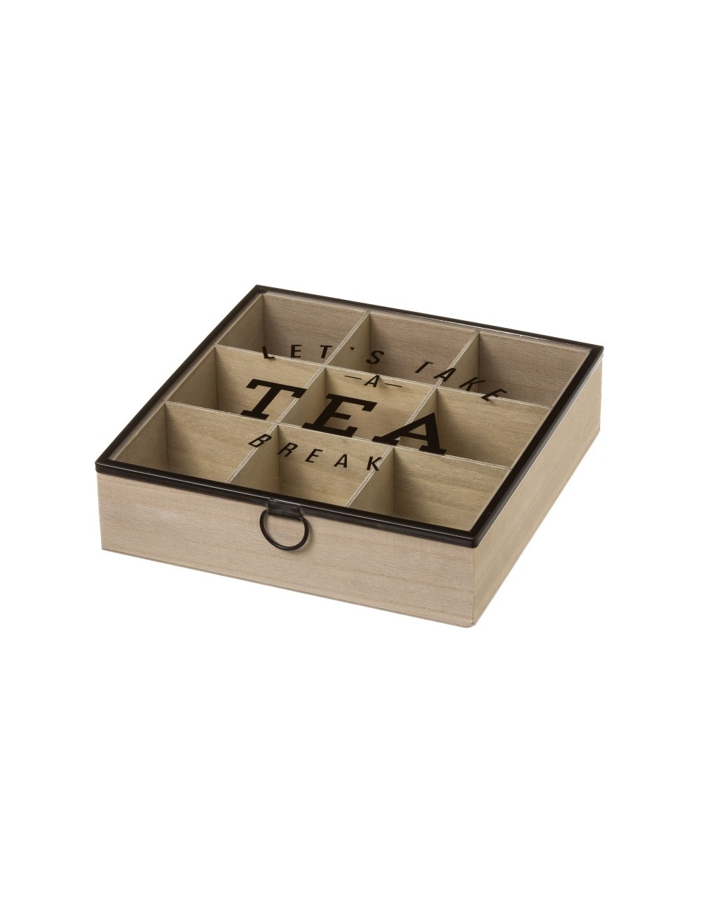 Caja para guardar infusiones, de madera y decorada a mano - Ana y Arte